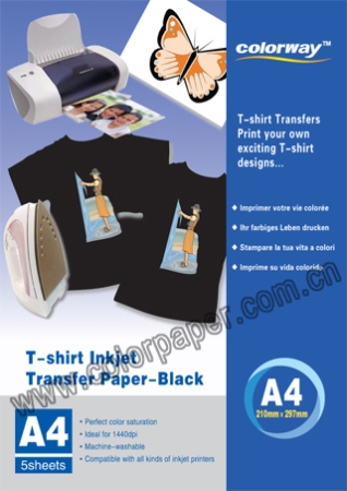 Dark T-shirt transfer paper,120g/m2 A4 5 Fogli