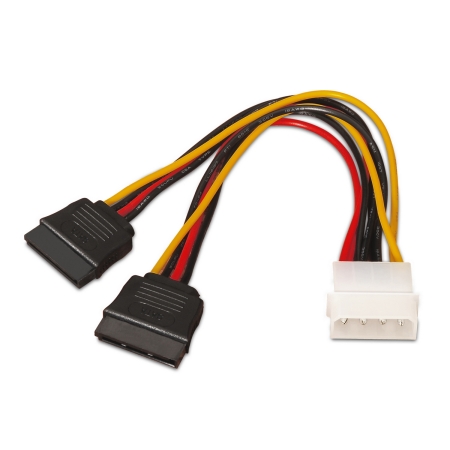 AISENS - CABLE SATA ALIMENTACIoN, MOLEX 4PIN/M-2XSATA/H, 20CM