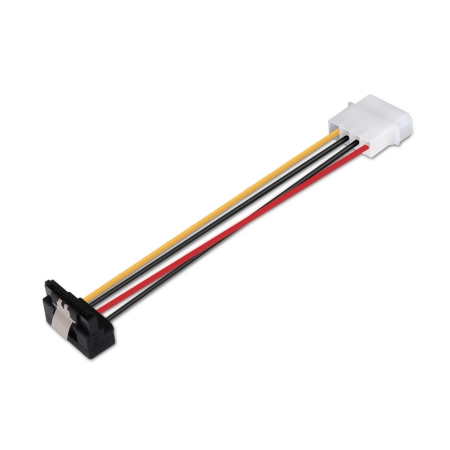 AISENS - CABLE SATA ALIM ACODADO CON ANCLAJES, MOLEX 4PIN/M-SATA/H, 16CM