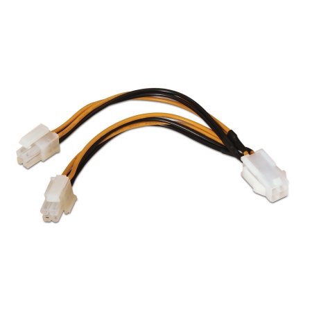 AISENS - CABLE ALIMENTACIoN, 4PIN/H-4+4PIN/M, 15CM