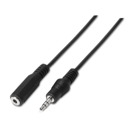 AISENS - CABLE AUDIO ESTÉREO, JACK 3.5/M-JACK 3.5/H, NEGRO, 1.5M