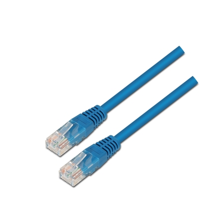 AISENS - CABLE DE RED LATIGUILLO RJ45 CAT.5E UTP AWG24, AZUL, 0.5M