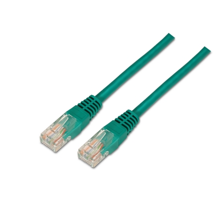 AISENS - CABLE DE RED LATIGUILLO RJ45 CAT.5E UTP AWG24, VERDE, 0.5M