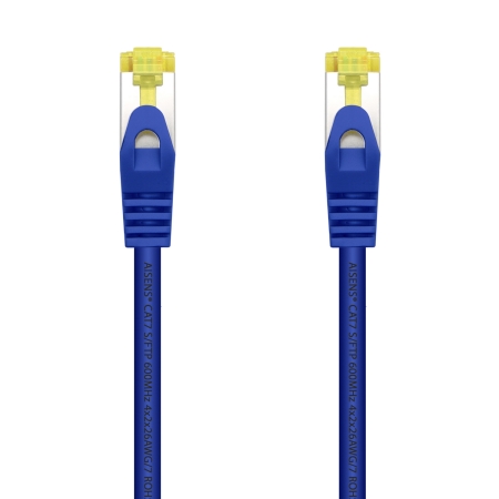 AISENS - CABLE DE RED LATIGUILLO RJ45 LSZH CAT.7 600 MHZ S/FTP PIMF AWG26, AZUL, 0.5M
