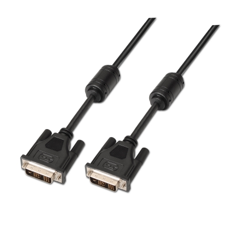 AISENS - CABLE DVI SINGLE LINK 18+1 CON FERRITA, M-M, NEGRO, 5.0M