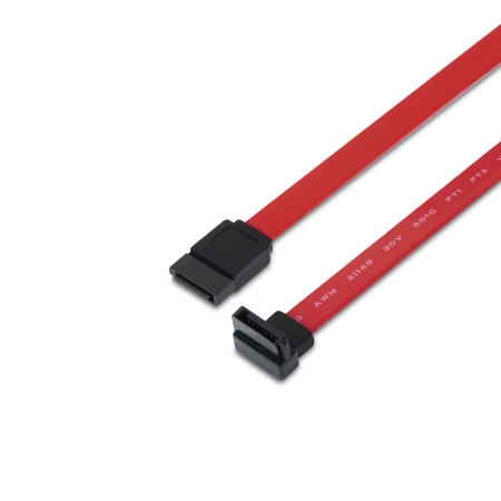 AISENS - CABLE SATA III DATOS 6G DATOS ACODADO, ROJO, 0.5M