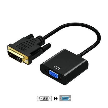 AISENS - CONVERSOR DVI-D A VGA, 24+1/M-HDB15/H, NEGRO, 10CM