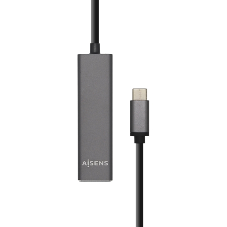 AISENS - HUB USB 3.1 USB-C, USB-C/M-4xTIPO A/H, GRIS, 15CM