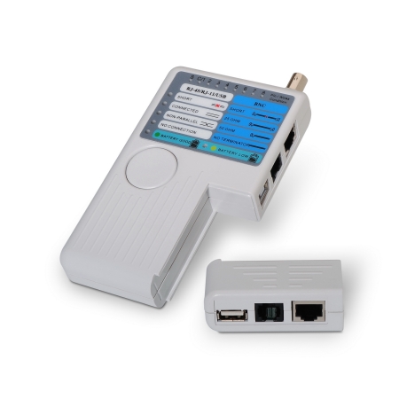 AISENS - TESTEADOR PARA CABLE RJ11/RJ12/RJ45, USB, COAXIAL
