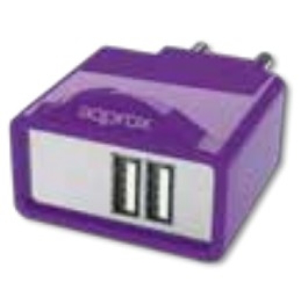 APPROX Cargador 2 USB de Viaje/Pared 1A (Purpura)