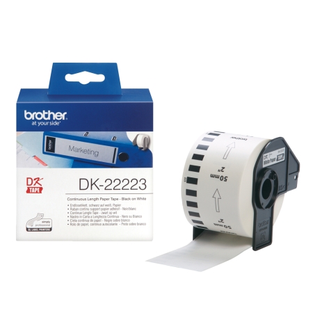 BROTHER Rollo de Papel Continuo Blanco de 50mm x 30,48m