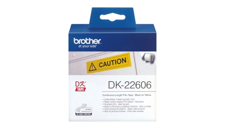 BROTHER Rollo de Pelicula Plastica Continua Amarilla de 62mm x 15,24m