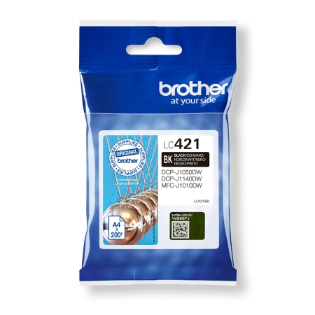 BROTHER Cartucho de tinta negro LC421BK para DCP-J1050DW / DCP-J1140DW / MFC-J1010DW