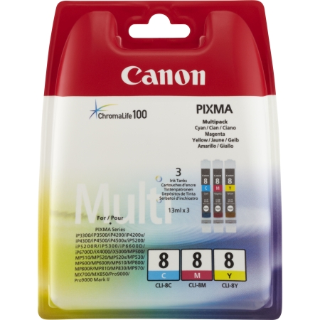 Original Canon BJ-W 8500 Pack 3 Cartuchos Cian/Magenta/Amarillo