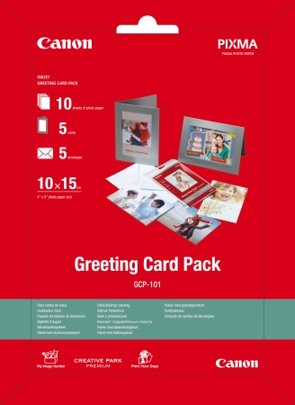 Canon Papel PACK 10 10X15 5 Tarj.FELICITACION 5 SOBRES (GCP-101)