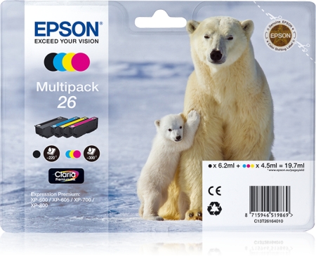 Epson Claria Premium Cartucho 26 Multipack 4 colores