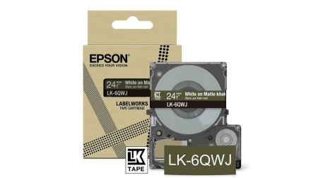 EPSON Cartucho de etiquetas Matte Tape Khaki/White 24mm(8m) LK-6QWJ