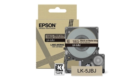 EPSON Cartucho de etiquetas Matte Tape Beige/Black 18mm(8m) LK-5JBJ
