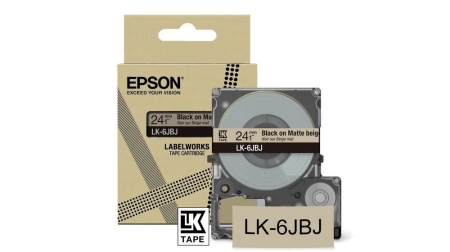 EPSON Cartucho de etiquetas Matte Tape Beige/Black 24mm(8m) LK-6JBJ