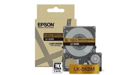 EPSON Cartucho de etiquetas Metallic Tape Silver/Black 18mm(9m) LK-5SBM
