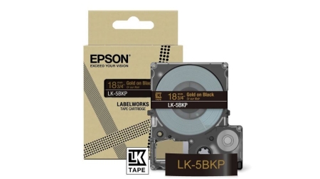EPSON Cartucho de etiquetas Metallic Tape Black/Gold 18mm(9m) LK-5BKP
