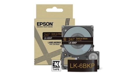 EPSON Cartucho de etiquetas Metallic Tape Black/Gold 24mm(9m) LK-6BKP