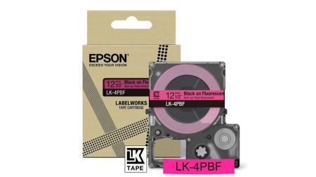 EPSON Cartucho de etiquetas Colour Tape Fluorescent Pink/Black 12mm(5m) LK-4PBF