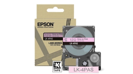 EPSON Cartucho de etiquetas Colour Tape Pink/Grey 12mm(8m) LK-4PAS