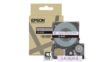 EPSON Cartucho de etiquetas Colour Tape Lavender/Grey 12mm(8m) LK-4UAS