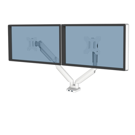 FELLOWES Soporte para monitor doble Platinum Series Blanco(Soporta hasta 32 Pulgadas)