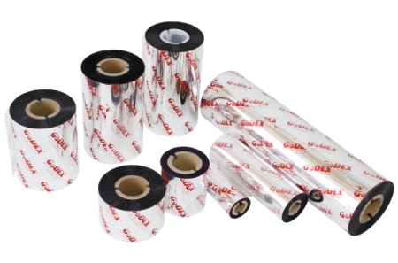 GODEX Compatible Ribbon de Resina 110mm X 300m (Caja de 5 rollos)
