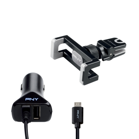 PNY ROAD KIT ( Soporte + Cargador doble + Dual Cable)