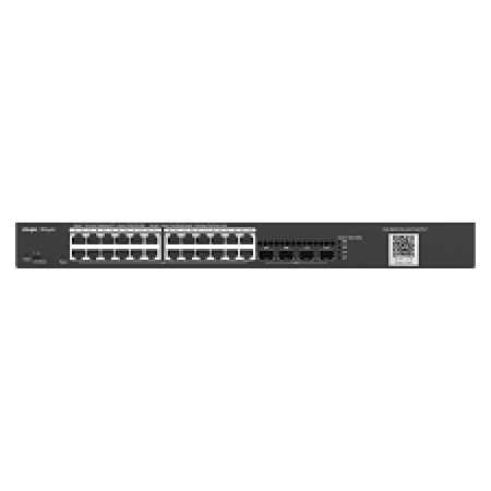REYEE 24-Port Gigabit L2 Managed Switch, 24 Gigabit RJ45 Ports, 4 SFP Slots, 19-inch Rack-mountabl