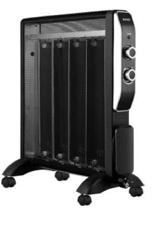SVAN Radiador de mica SVCA2000MIN, termico, 4 ruedas, Negro