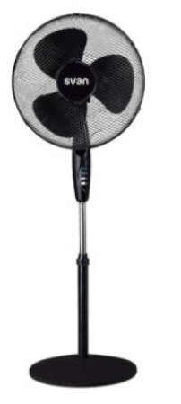 SVAN Ventilador de pie base redonda, Potencia 50W