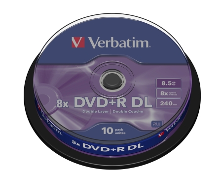 VERBATIM DVD+R 8.5Gb 8x doble capa (Tarrina 10 ud)