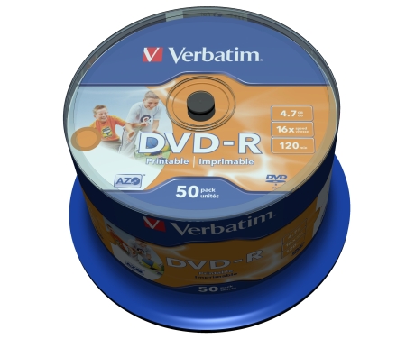 VERBATIM DVD-R 4.7Gb 16x Imprimible (Tarrina 50)