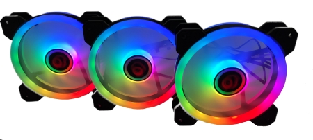 TALIUS IRIS SPECTRUM ARGB/CRONOS -KIT DE 3 VENTILADORES 120 MM COLOR NEGRO