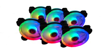TALIUS IRIS SPECTRUM ARGB/CRONOS -KIT DE 6 VENTILADORES 120 MM COLOR NEGRO