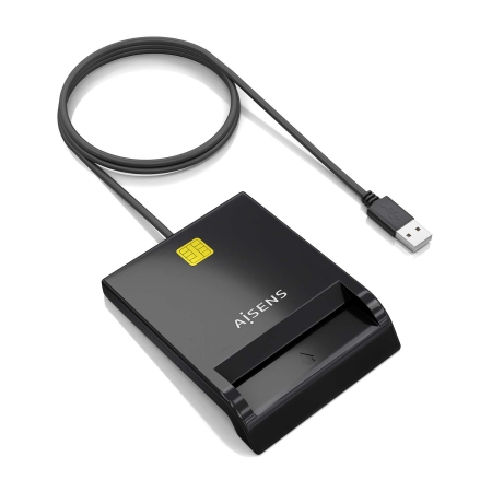 AISENS - LECTOR DE TARJETA INTELIGENTE DNI, NEGRO
