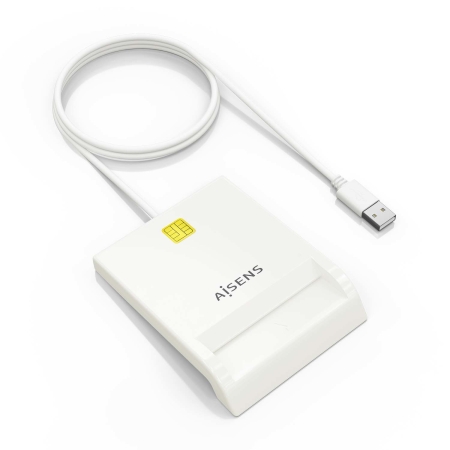 AISENS - LECTOR DE TARJETA INTELIGENTE DNI, BLANCO