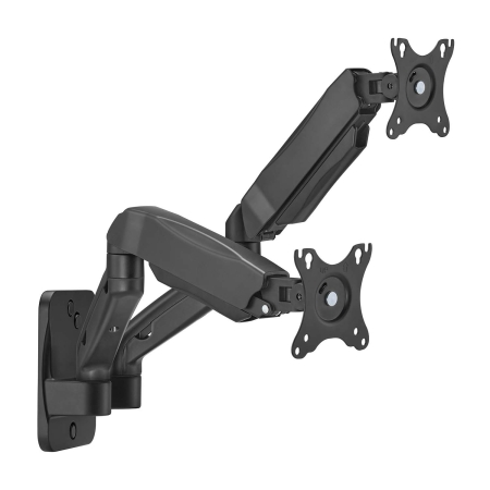 AISENS - SOPORTE DE PARED PRO CONTRAPESO GIRATORIO E INCLINABLE PARA MONITOR/TV 9KG (3 PIVOTES, 2 BRAZOS) DE 17-32, NEGRO