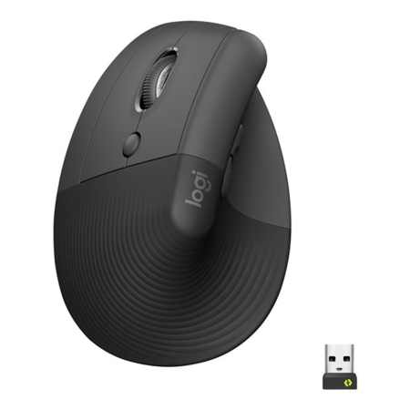 LOGITECH RATON INALAMBRICO VERTICAL LIFT FOR BUSINESS PARA ZURDOS 4000 DPI NEGRO GRIS