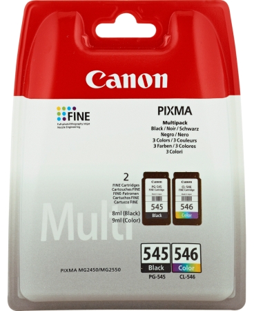 CANON PG-545/CL-546 Pack 2 Catuchos NEGRO/COLOR BLISTER CON ALARMA