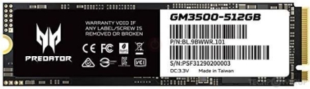 ACER Disco Duro Predator SSD GM3500 M.2 NVMe PCIe Gen 3*4 512GB