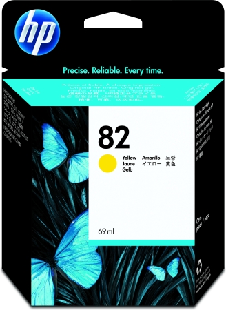 HP Designjet 500/800/815, 10PS/20PS/50PS/120 Cartucho Amarillo Nº82, 69ml.
