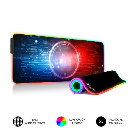 SUBBLIM Alfombrilla Mouse Pad Premium LED RGB Chip 800x300x4