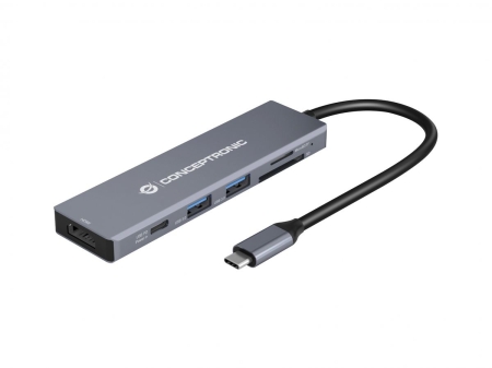 Conceptronic Docking USB-C 6in1 1xHDMI 4K 2xUSB-A 3.0 1xUSB-C Alimentacion 100W 1xSD 1xMicroSD