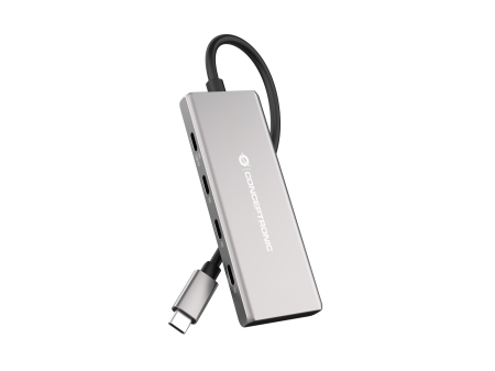 Conceptronic HUBBIES17G 7-Port USB 3.2 Gen 2 Hub, 10Gbps, USB-C x 4, USB-A a W W PD/Aluminum