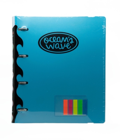 OCEAN-WAVE Carpetablock A4 4 anillas 35mm + Recambio 80H 90gr + Accesorios Azul Claro